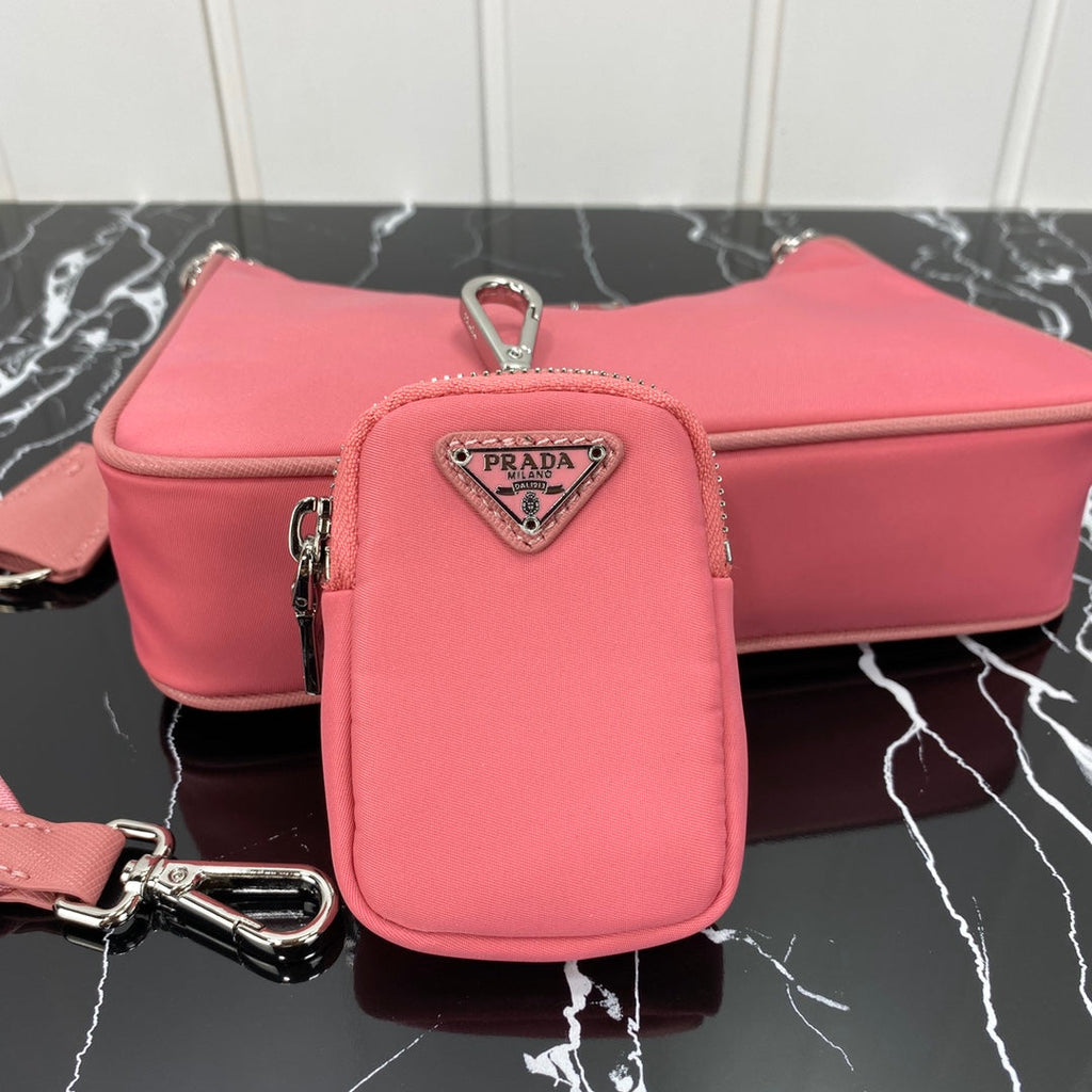PRADA HOBO 22 BAG IN RK PINK RE-NYLON