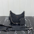 PRADA HOBO 22 BAG IN BLACK RE-NYLON