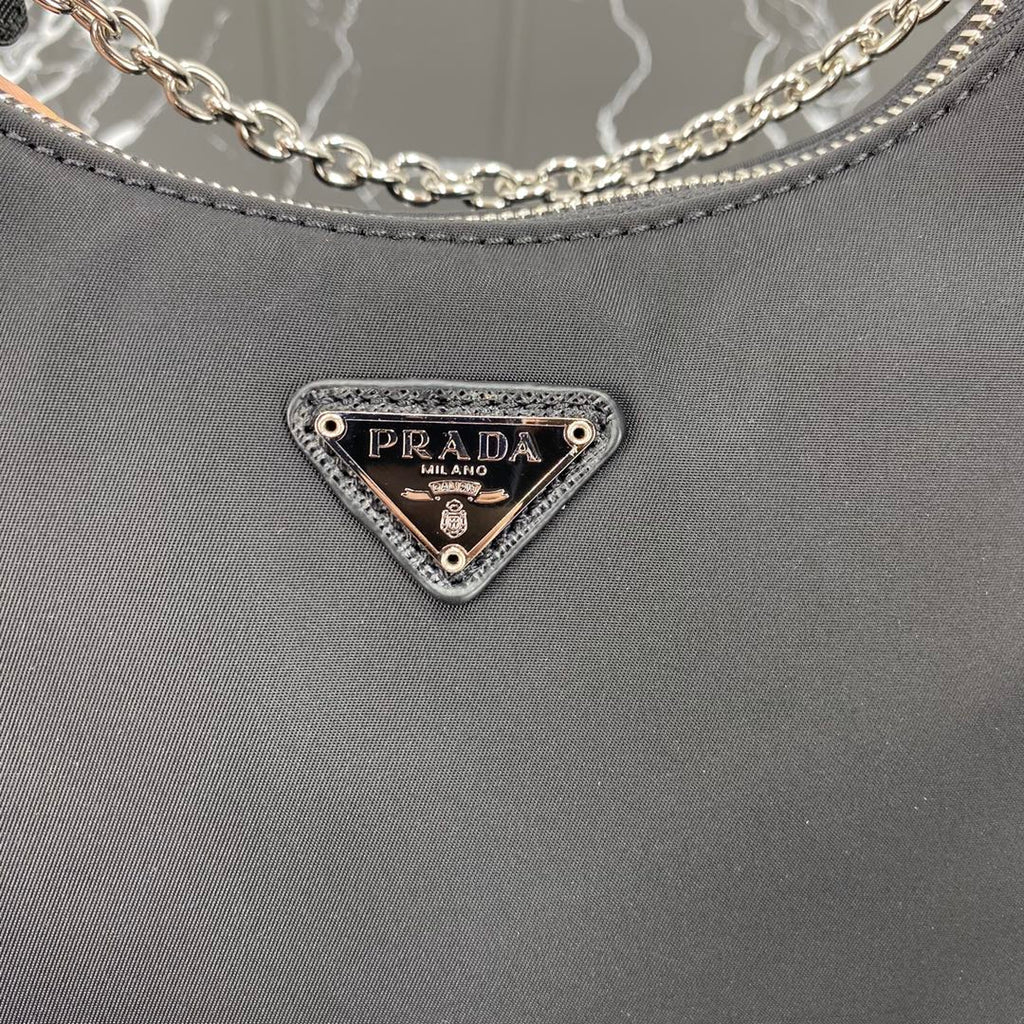 PRADA HOBO 22 BAG IN BLACK RE-NYLON