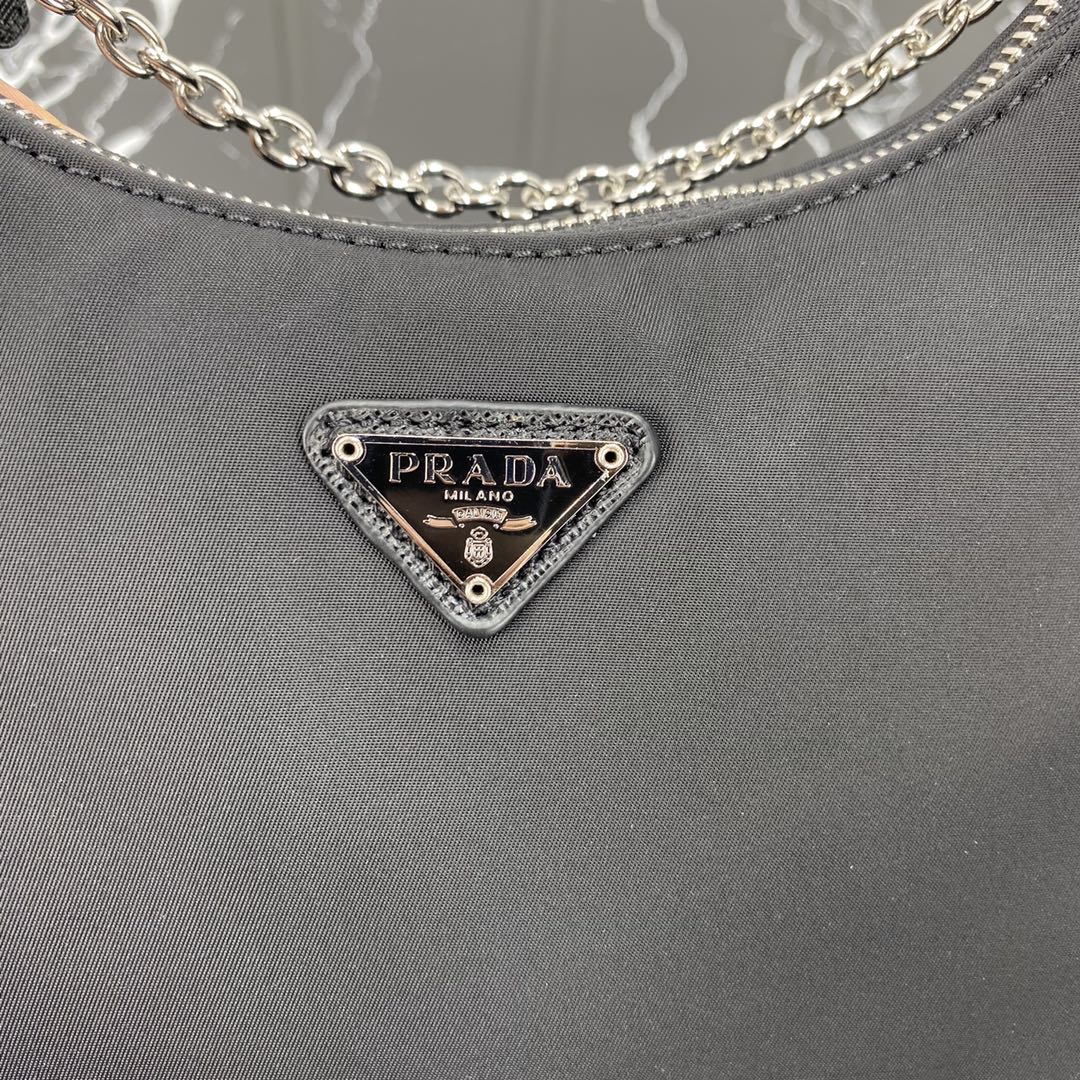 PRADA HOBO 22 BAG IN BLACK RE-NYLON
