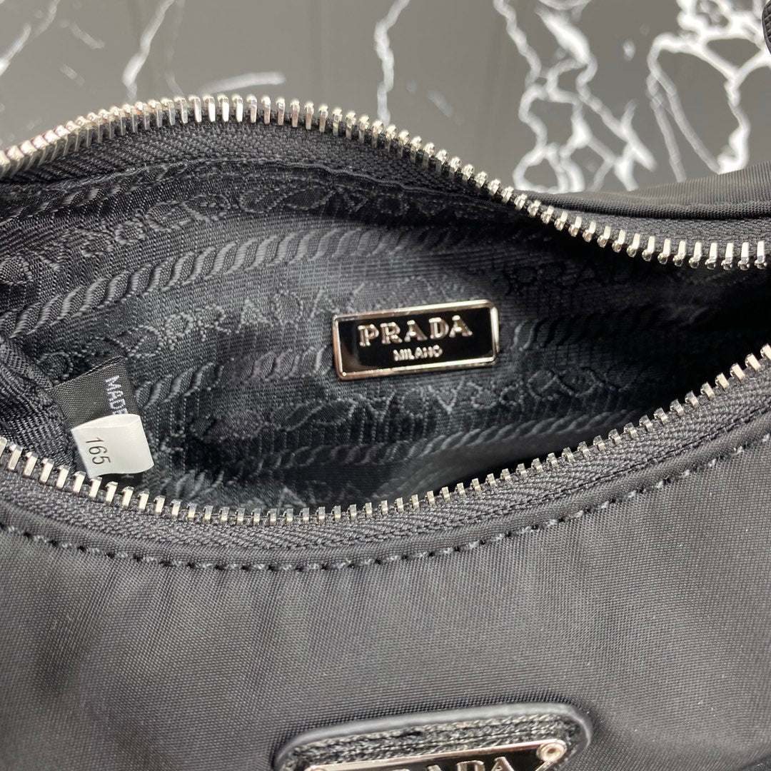 PRADA HOBO 22 BAG IN BLACK RE-NYLON