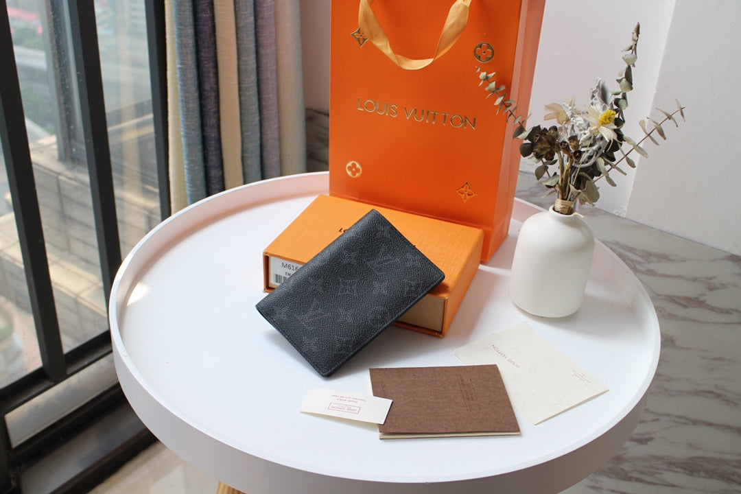 LOUIS VUITTON LV 25S PASSPORT HOLDER 14 IN MONOGRAM ECLIPSE COATED CALFSKIN