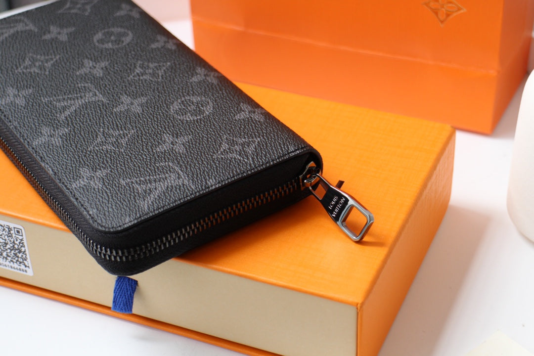 LOUIS VUITTON LV 25S ZIPPY WALLET HORIZONTAL 19 IN MONOGRAM ECLIPSE COATED CALFSKIN