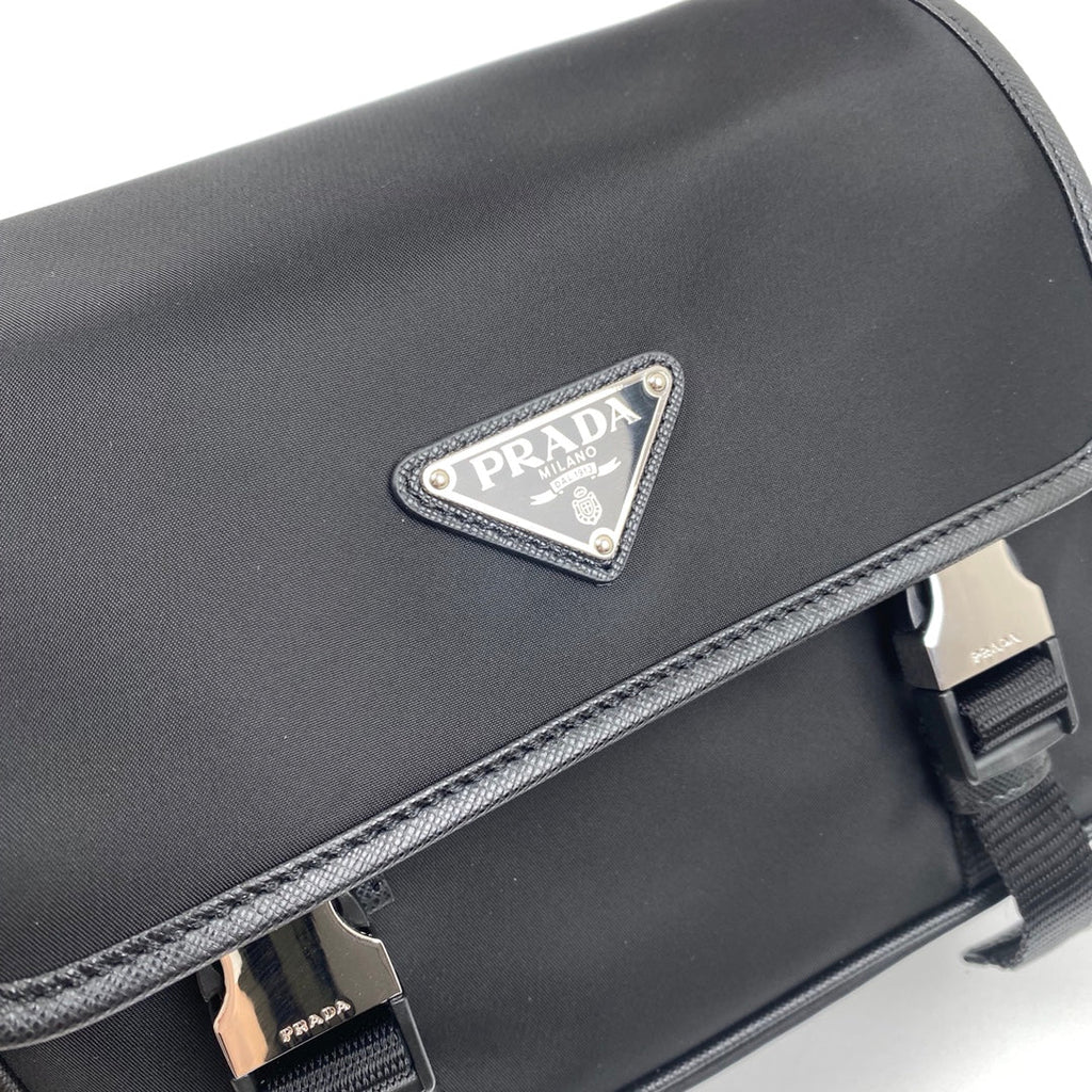 PRADA MESSENGER BAG 22 IN BLACK RE-NYLON