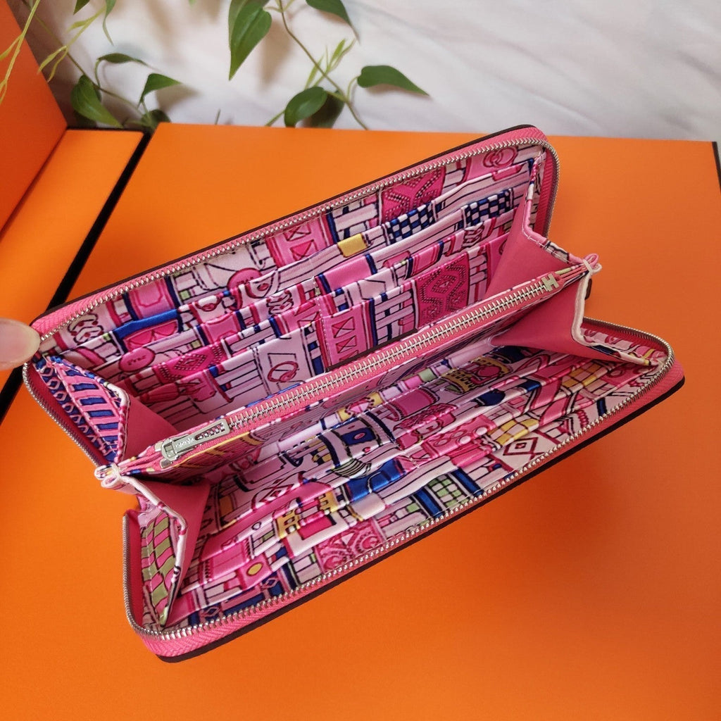 HERMES Zipper Wallet 20 Pink Epsom