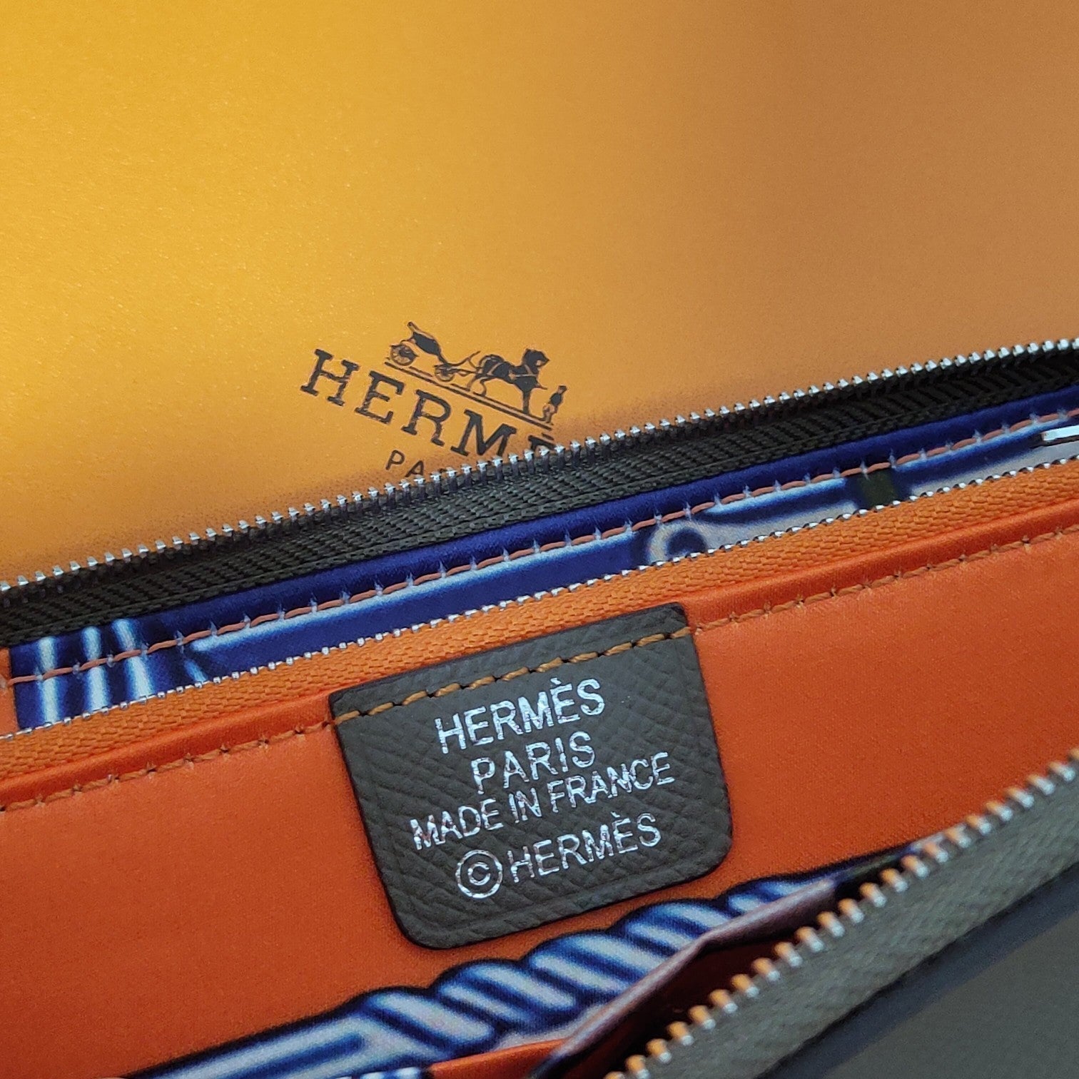 HERMES Zipper Wallet 20 Brown Epsom