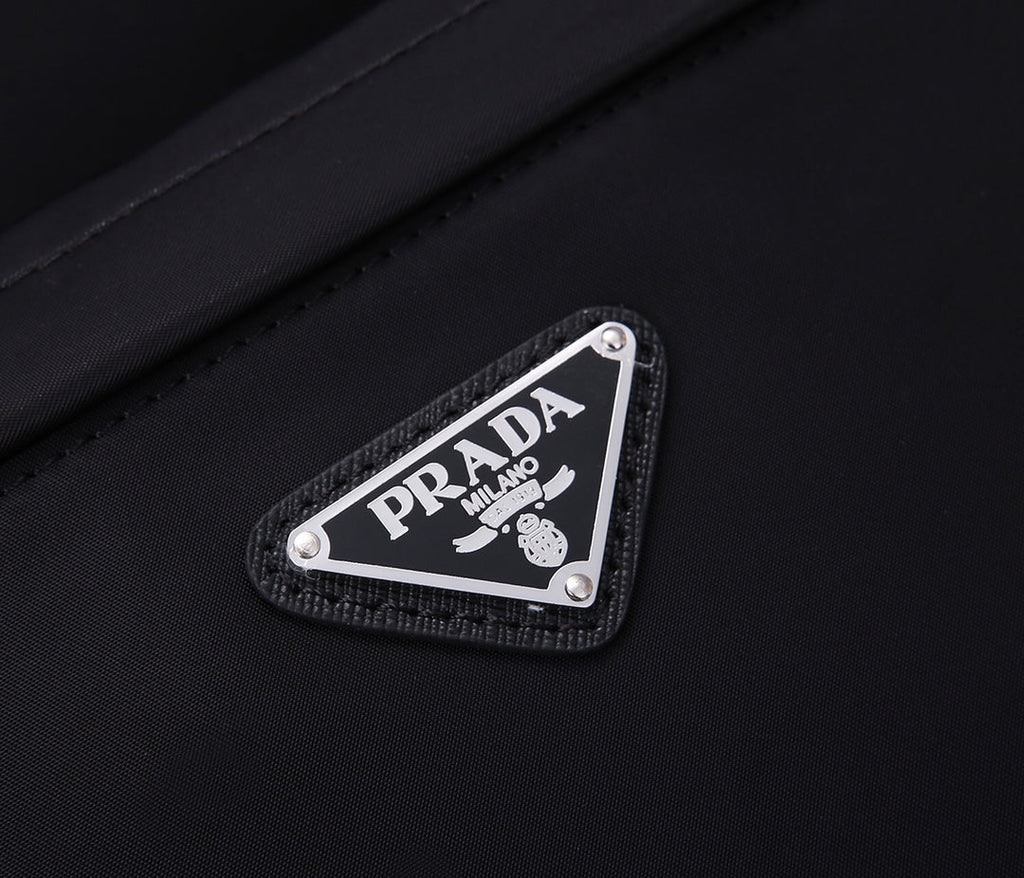 PRADA BACKPACK 39 IN BLACK RE-NYLON AND SAFFIANO LEATHER
