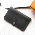 HERMES Dogon Wallet 20 Black Togo Shw