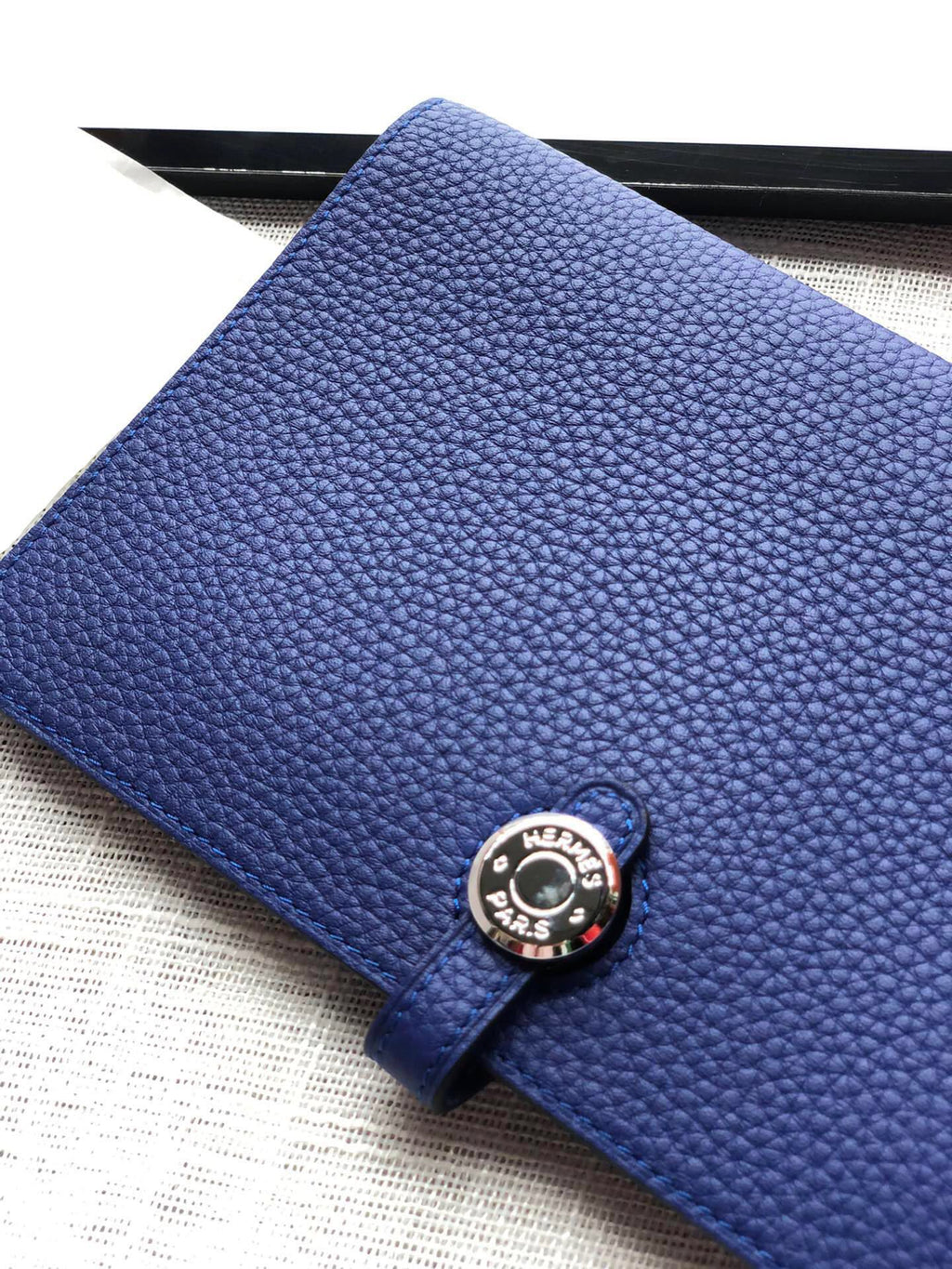 HERMES Dogon Wallet 20 Blue Togo Shw