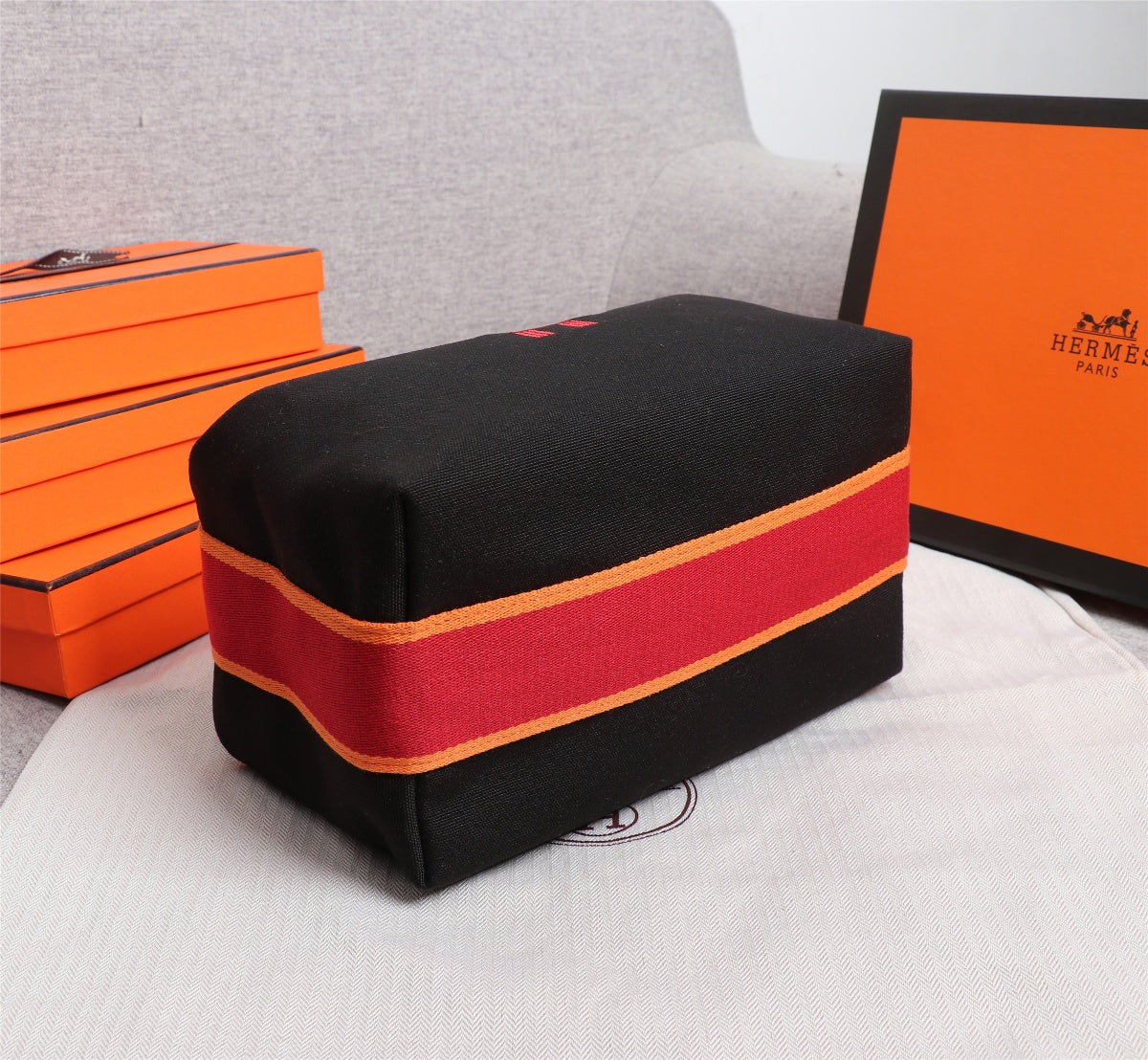 HERMES BRIDE-A-BRAC 21 BLACK CANVAS