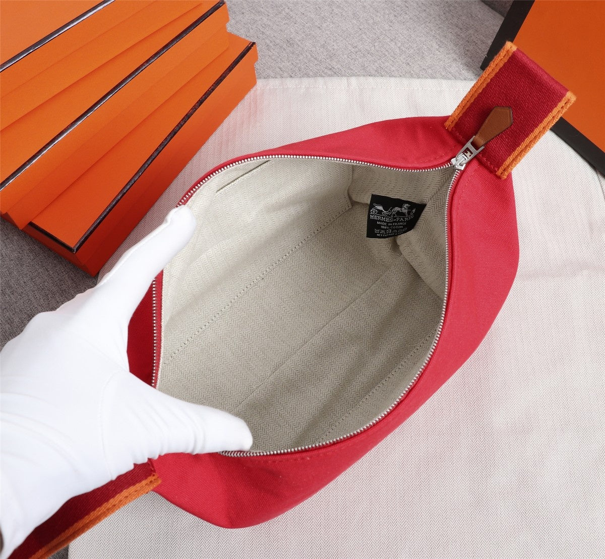 HERMES BRIDE-A-BRAC 21 RED CANVAS