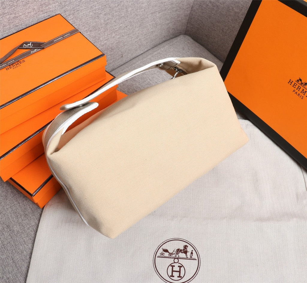 HERMES BRIDE-A-BRAC 25 BEIGE CANVAS