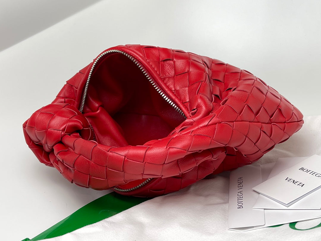 BOTTEGA VENETA MINI JODIE 27 IN RED LAMBSKIN