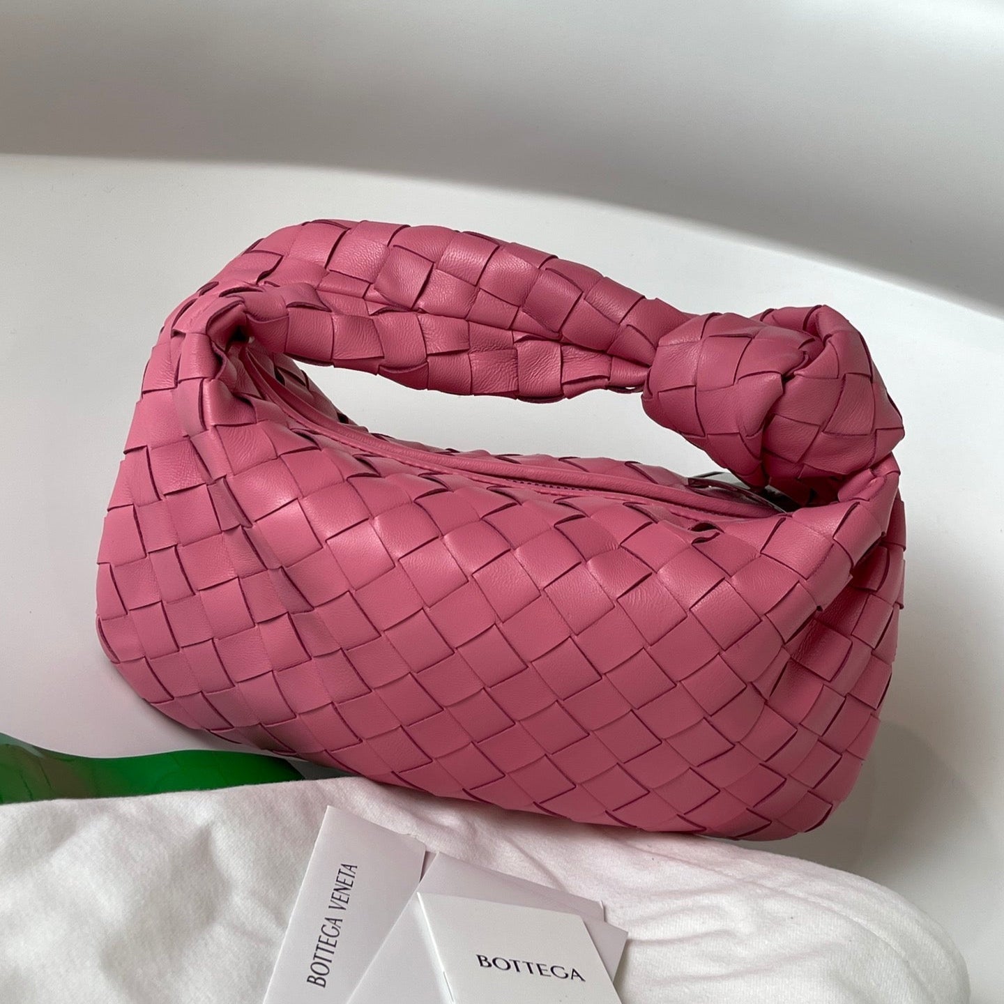 BOTTEGA VENETA MINI JODIE 27 IN CHARM PINK LAMBSKIN