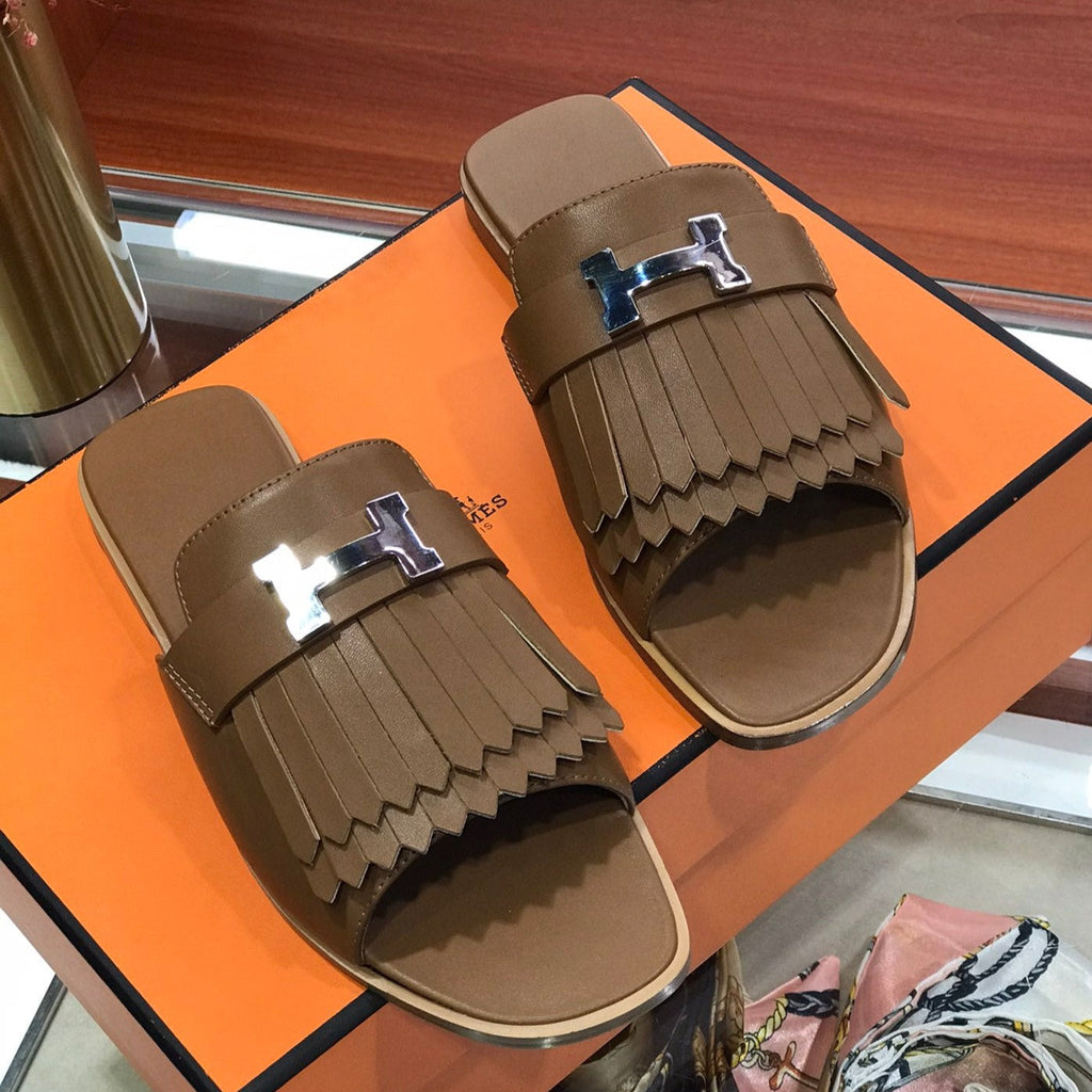 HERMES ROYAL SANDAL CHOCOLATE LAMBSKIN