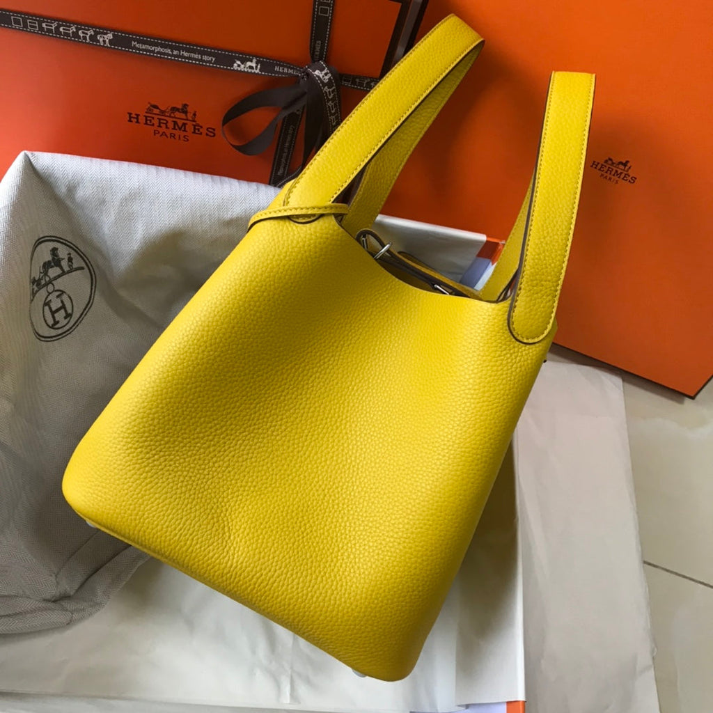 HERMES picotin lock 22 yellow togo shw