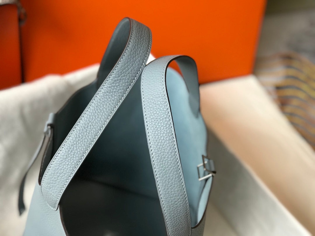 HERMES picotin lock 22 stone blue togo shw