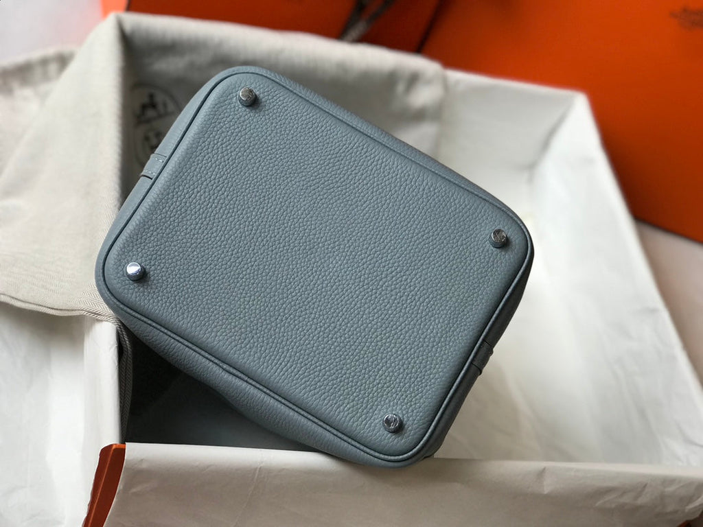 HERMES picotin lock 22 stone blue togo shw