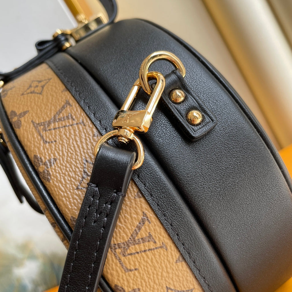 LOUIS VUITTON LV 25S PETITE BOITE CHAPEAU 17 IN BLACK MONOGRAM REVERSE CALFSKIN
