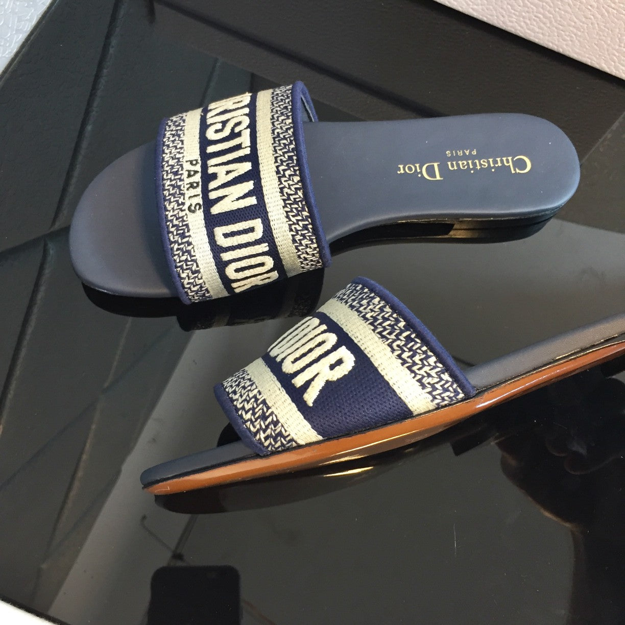 DIOR CD Mule Dway Slide 10mm Multi-motifs Style 51