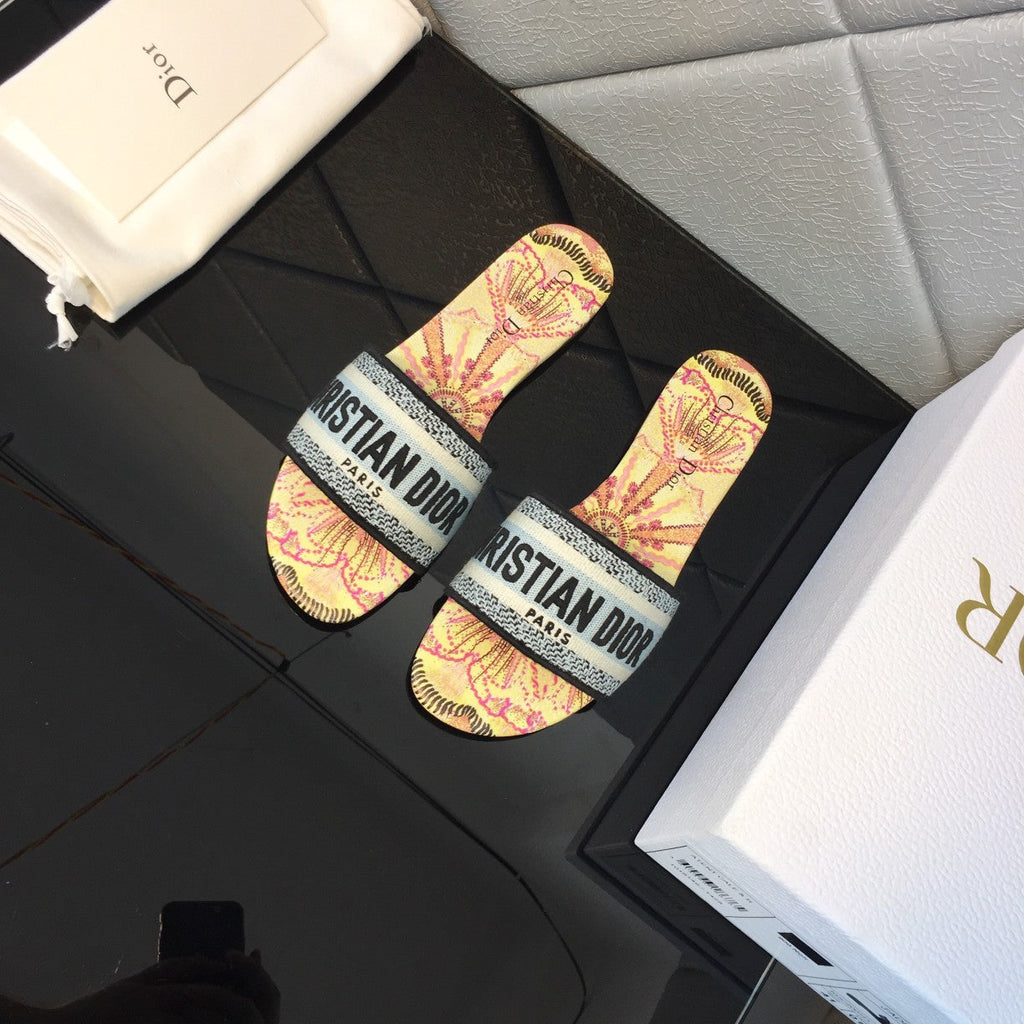 DIOR CD Mule Dway Slide 10mm Multi-motifs Style 50