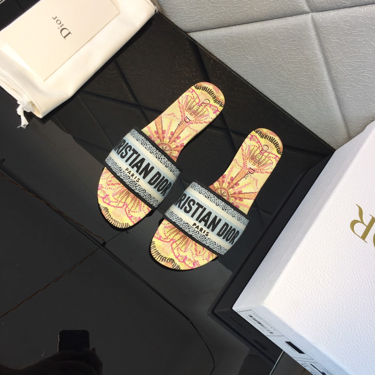 DIOR CD Mule Dway Slide 10mm Multi-motifs Style 50