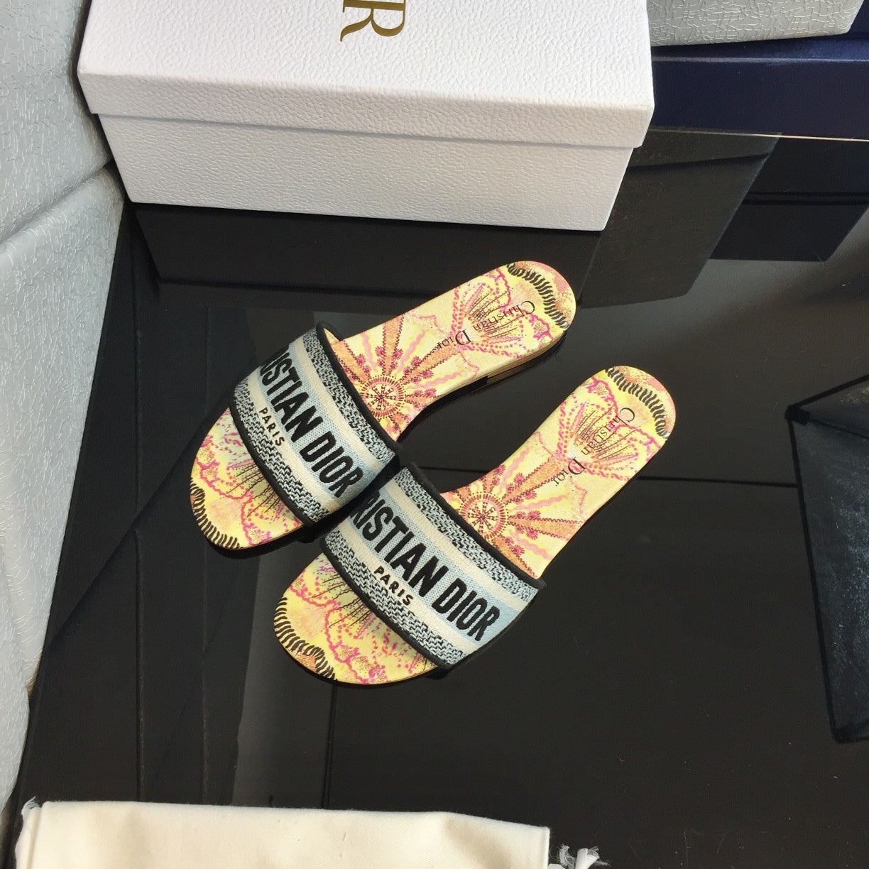 DIOR CD Mule Dway Slide 10mm Multi-motifs Style 50