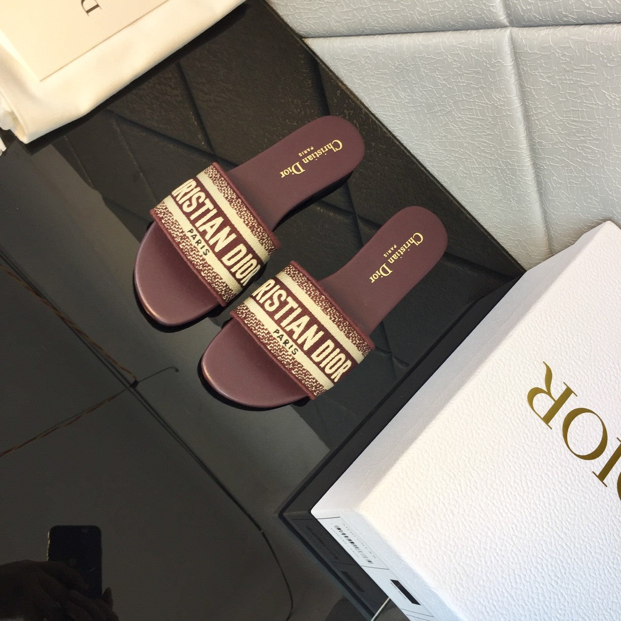 DIOR CD Mule Dway Slide 10mm Multi-motifs Style 49