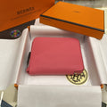 HERMES Compact Wallet 11.5 Dark Pink Epsom