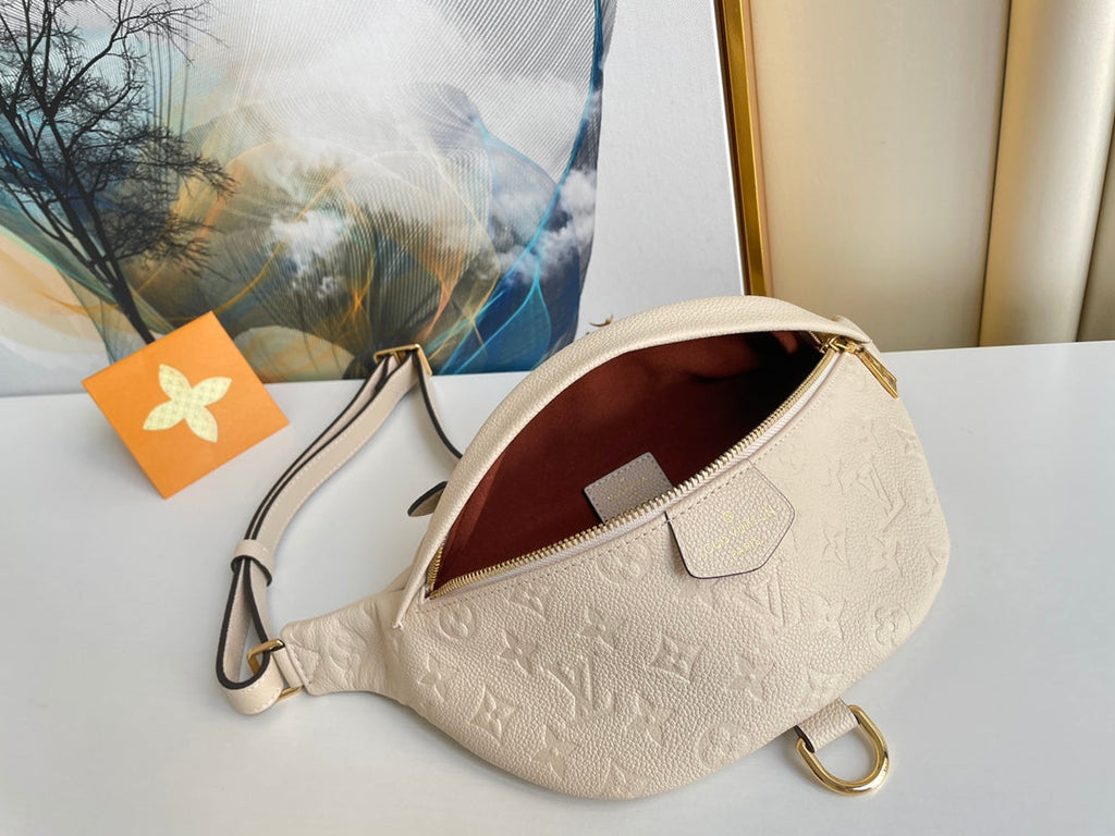 LOUIS VUITTON LV BUMBAG WAIST BAG 37 IN CREAM GRAINED CALFSKIN