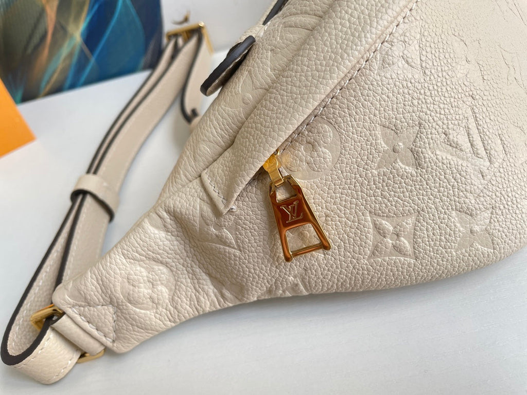 LOUIS VUITTON LV BUMBAG WAIST BAG 37 IN CREAM GRAINED CALFSKIN