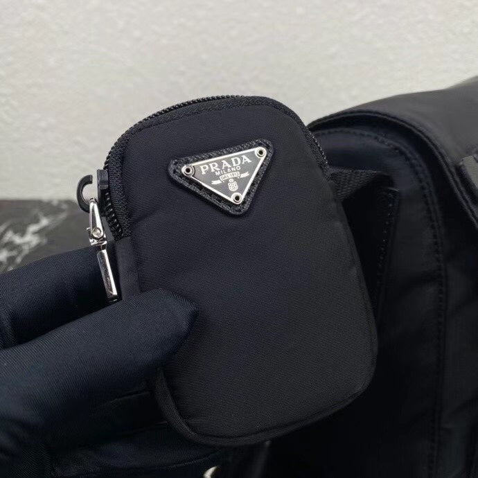 PRADA SMALL 27 SHOULDER BAG IN BLACK RE-NYLON