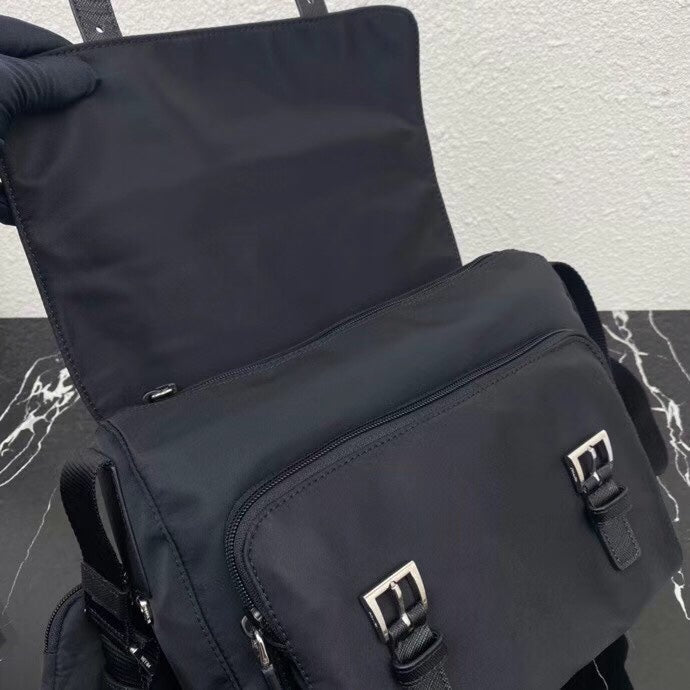 PRADA SMALL 27 SHOULDER BAG IN BLACK RE-NYLON