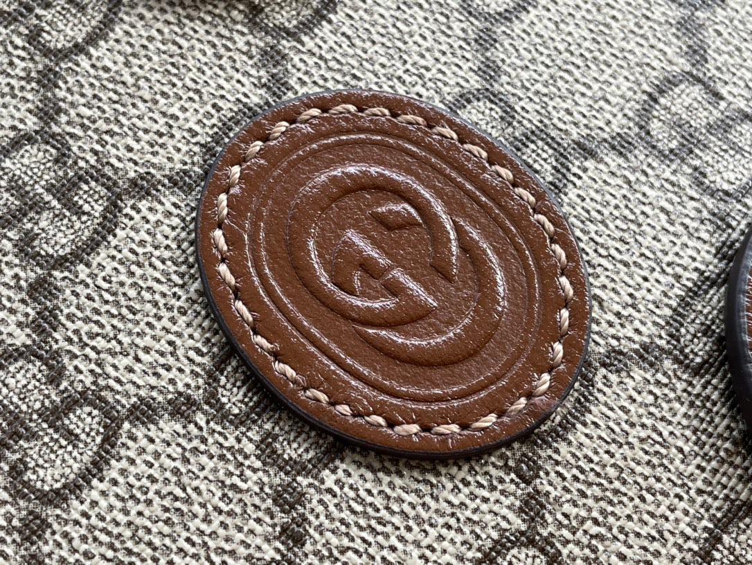 GUCCI MINI TOTE  20 BAG IN BEIGE CANVAS AND BROWN CALFSKIN