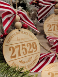No Place Like Home Zipcode neighbor ornament,  ornament, wooden ornament, funny ornaments, gifts ornaments
