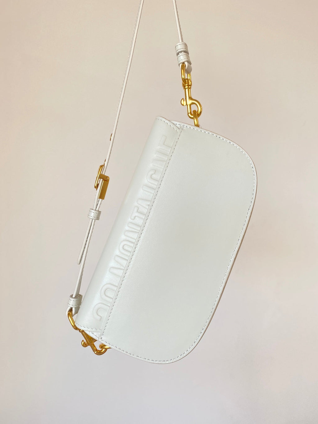 DIOR BOBBY EAST-WEST 22 BAG IN WHITE CALFSKIN
