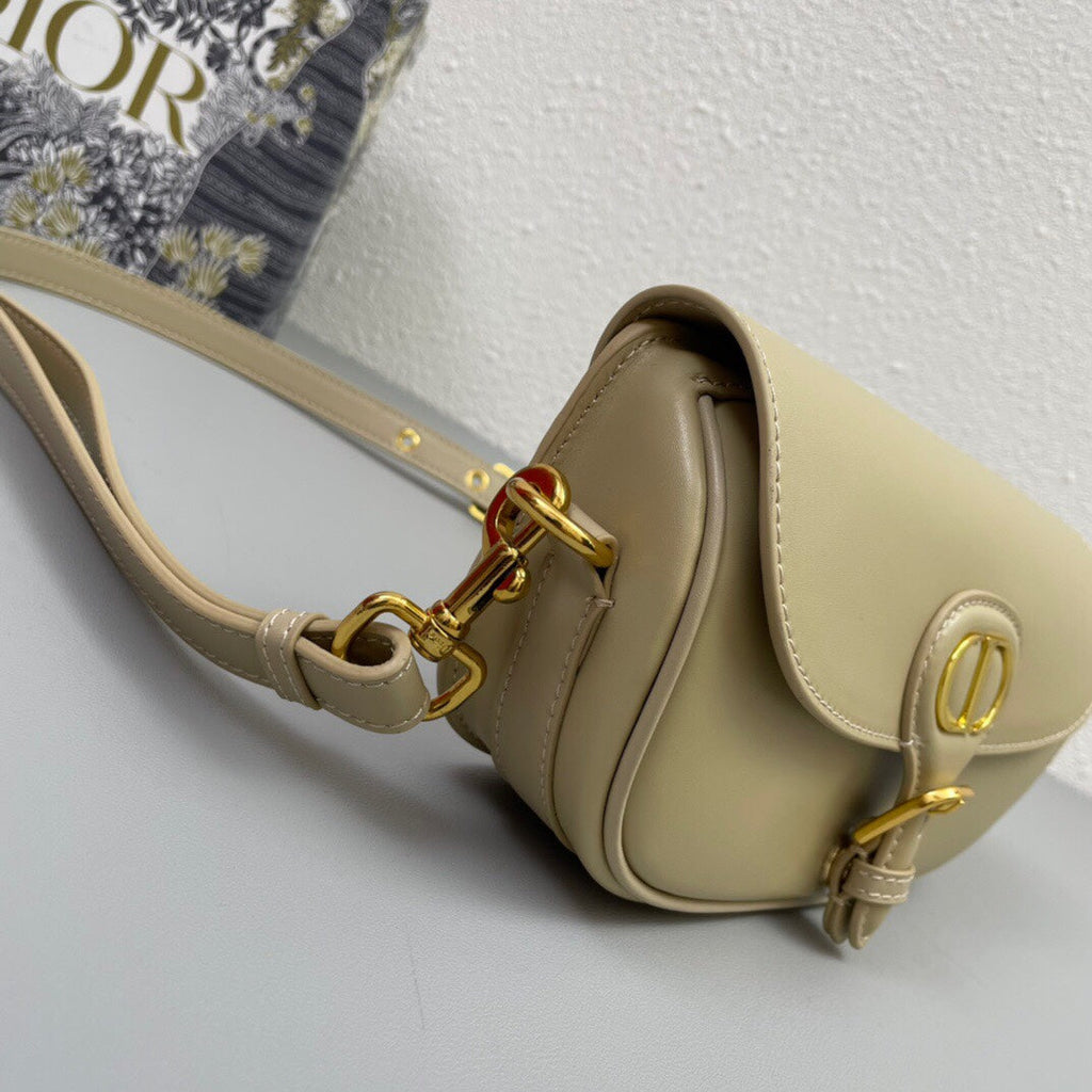 DIOR MINI BOBBY EAST-WEST 20 BAG IN BEIGE CREAM CALFSKIN
