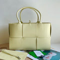 BOTTEGA VENETA ARCO TOTE 36 IN PALE YELLOW CALFSKIN