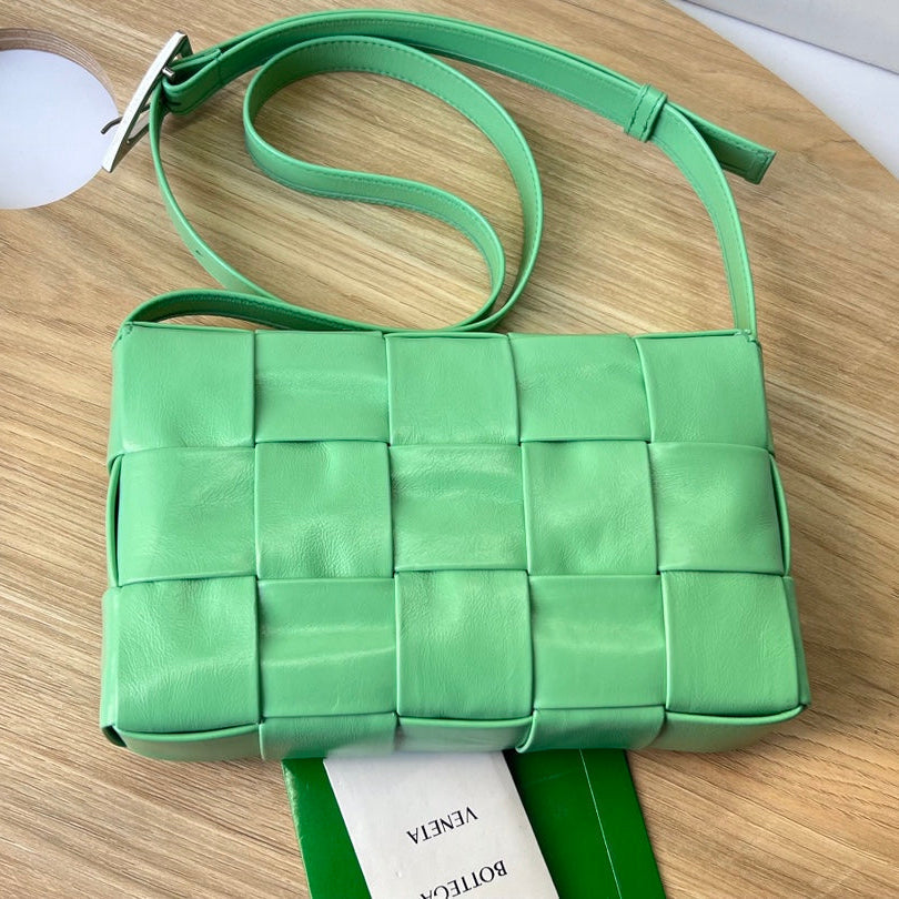 BOTTEGA VENETA SMALL CASSETTE 23 IN LIGHT GREEN CALFSKIN
