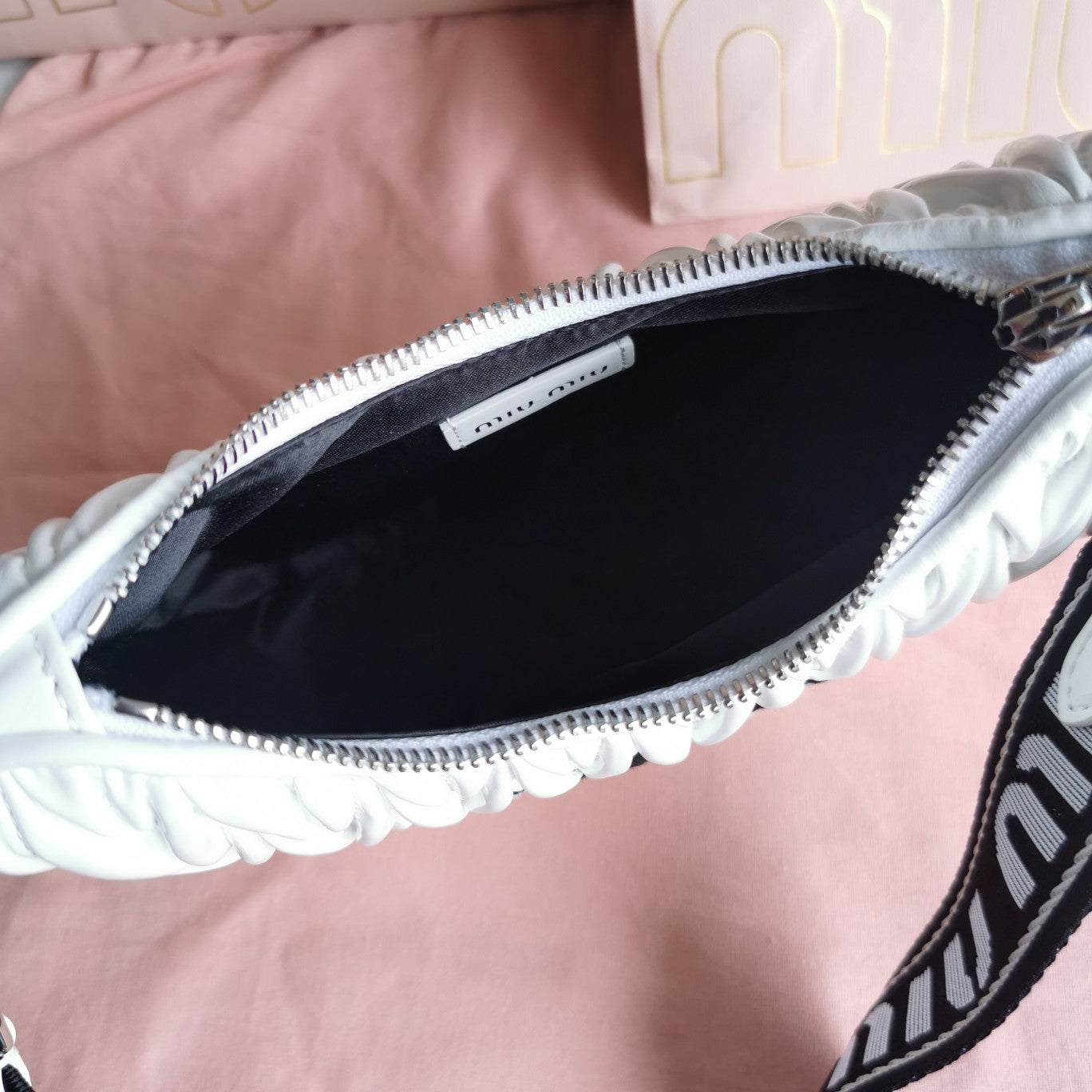 MATELASSé 21 BAG IN WHITE SATIN