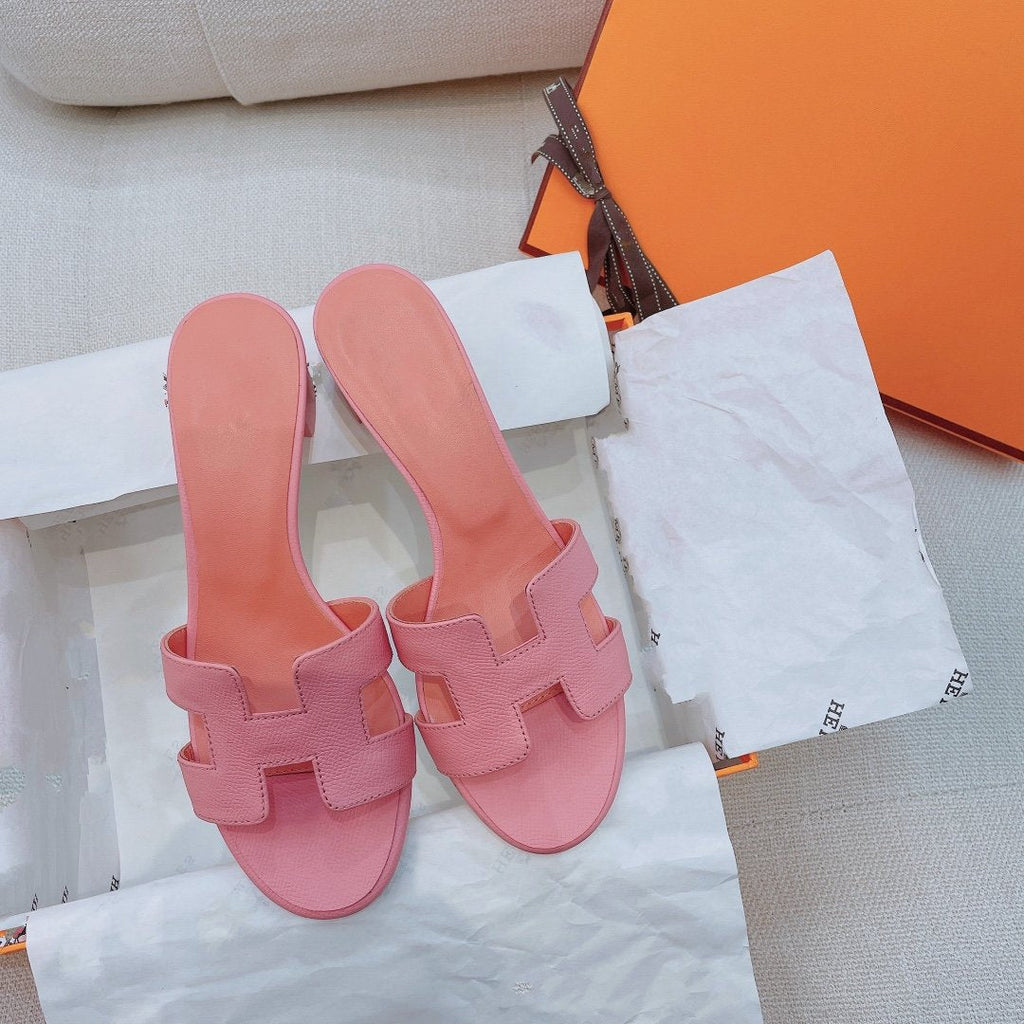 HERMES 0asis Sandal Epsom Calfskin Rose