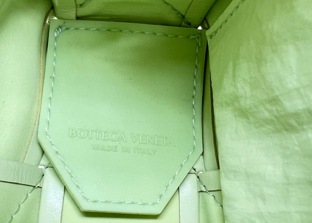 BOTTEGA VENETA SMALL CASSETTE 23 IN PINE GLADE CALFSKIN