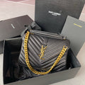 COLLEGE MEDIUM 24 IN BLACK LAMBSKIN GOLD HARDWARE