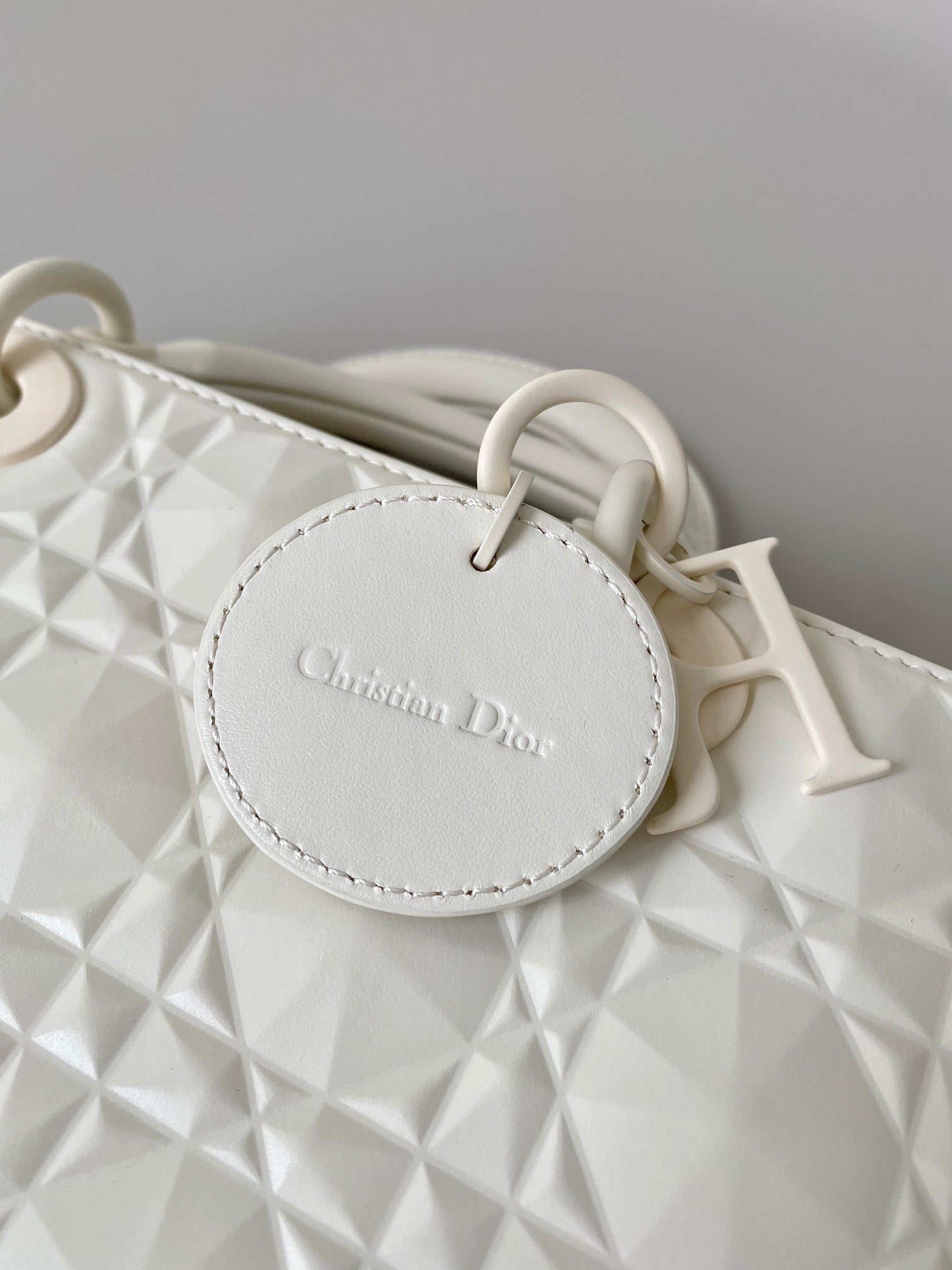 DIOR MEDIUM D-JOY BAG 26 IN WHITE CALFSKIN