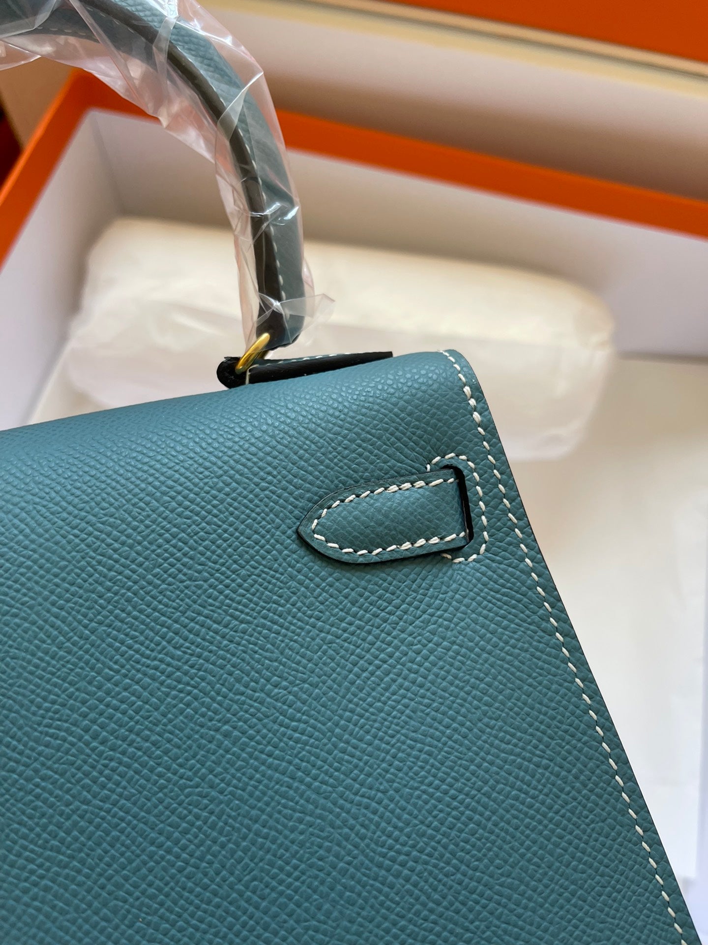 HERMES KELLY MINI 20 BAG IN PINE GREEN CALFSKIN WITH GOLD HARDWARE