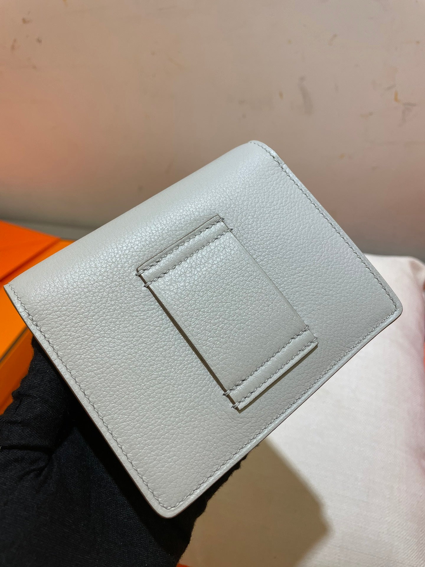 HERMES RoulisSlim Wallet 12.7 White Calfskin Shw