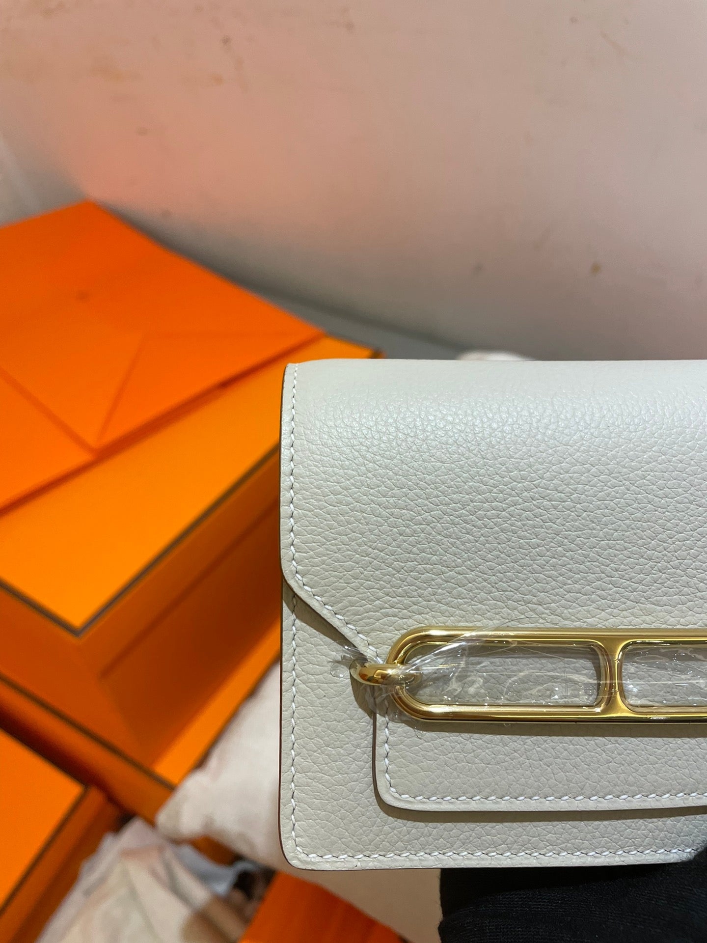 HERMES RoulisSlim Wallet 12.7 White Calfskin Ghw