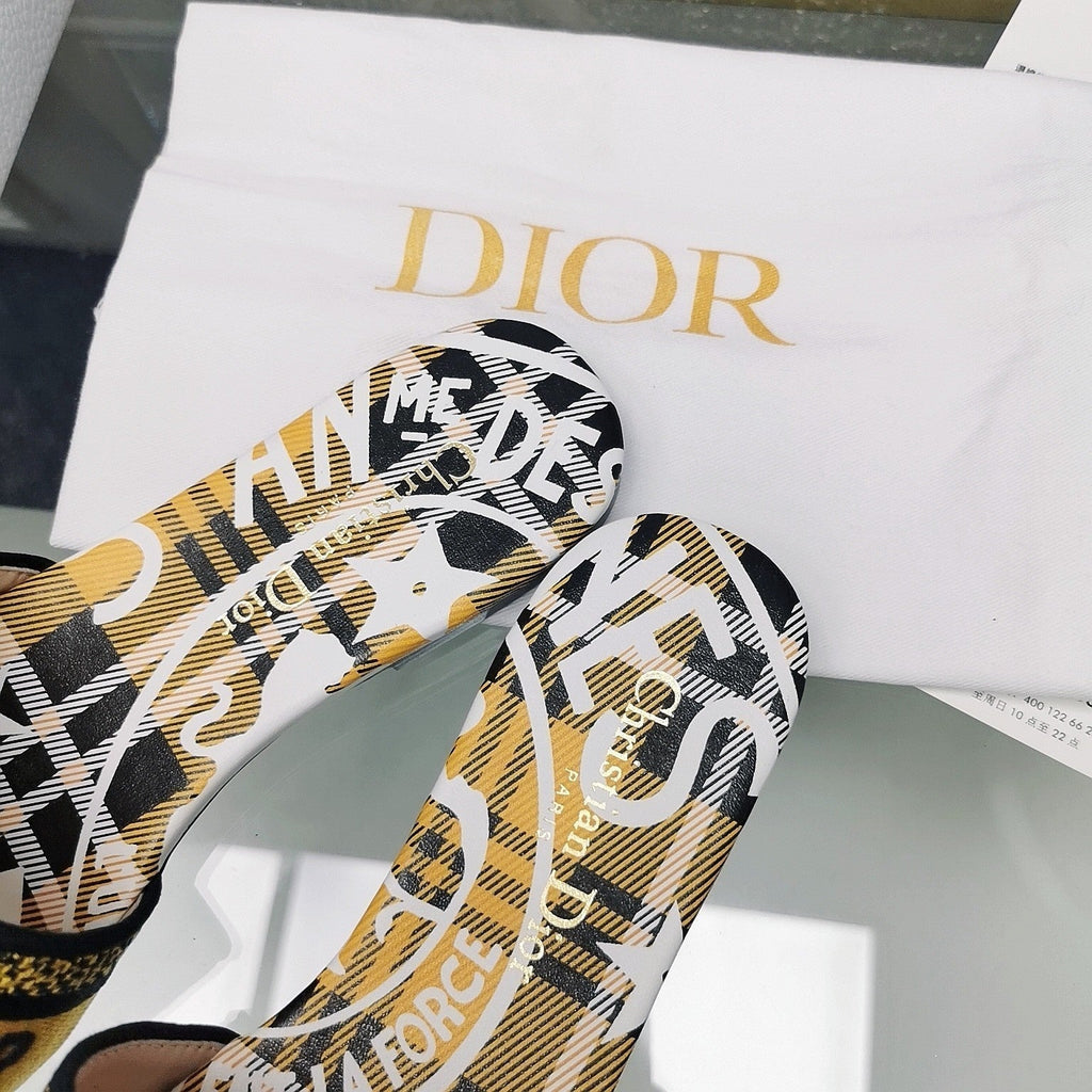 DIOR CD Mule Dway Slide 10mm Multi-motifs Style 32