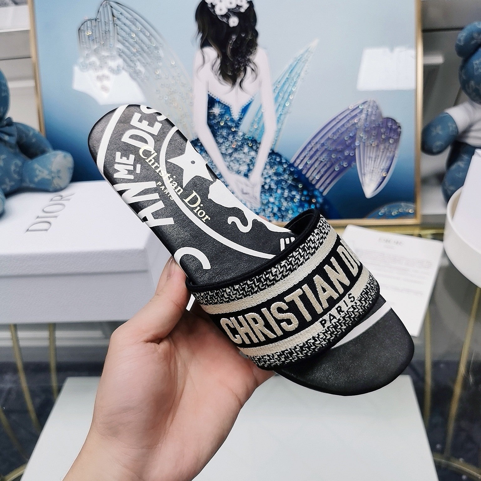 DIOR CD Mule Dway Slide 10mm Multi-motifs Style 30