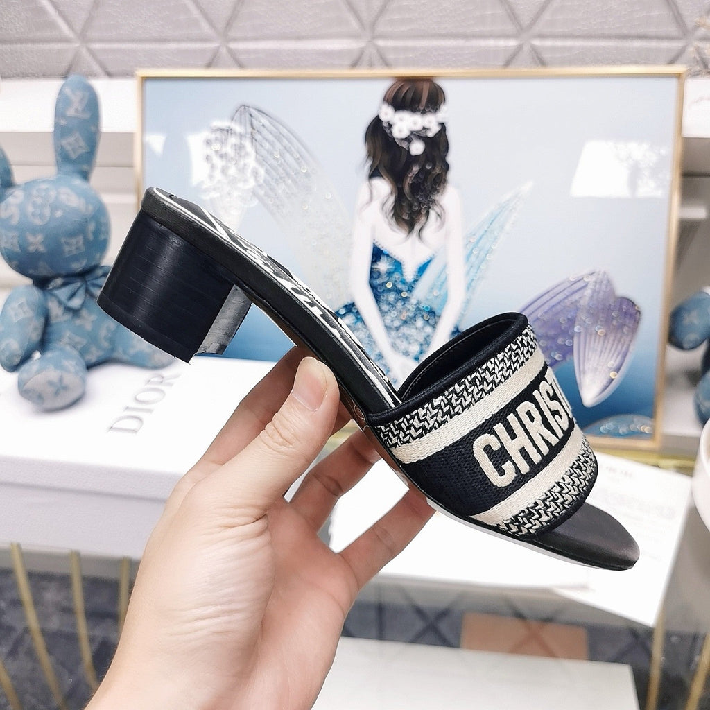 DIOR CD Mule Dway Heeled Slide 45mm Style 46